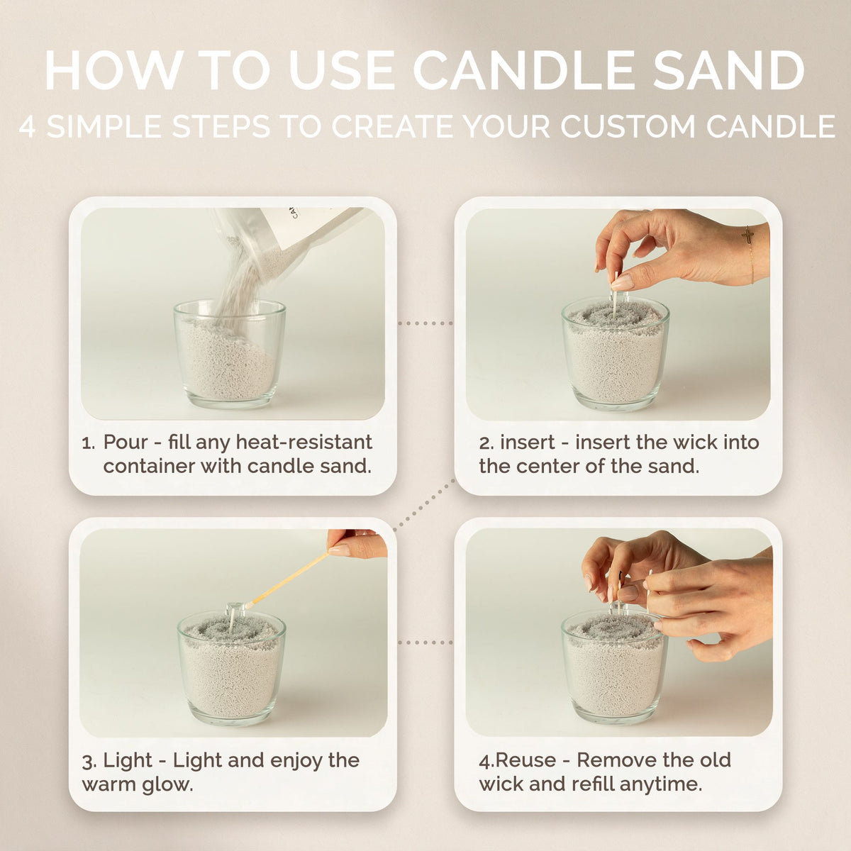 Fragranced Candle Sand - Dusty Rose - Maison de Roses - 300g